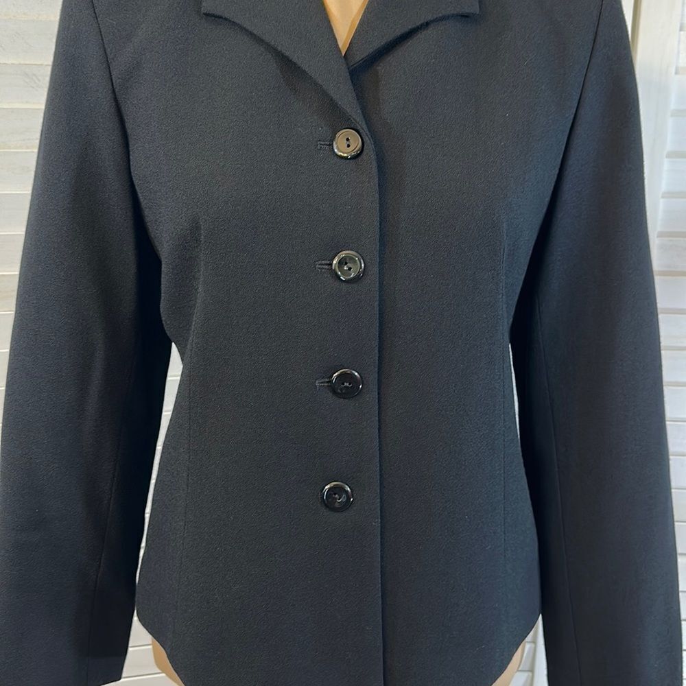 Vintage Talbots Black 1990s 100% Pure New Wool Blazer Size 6P - Picture 6 of 13
